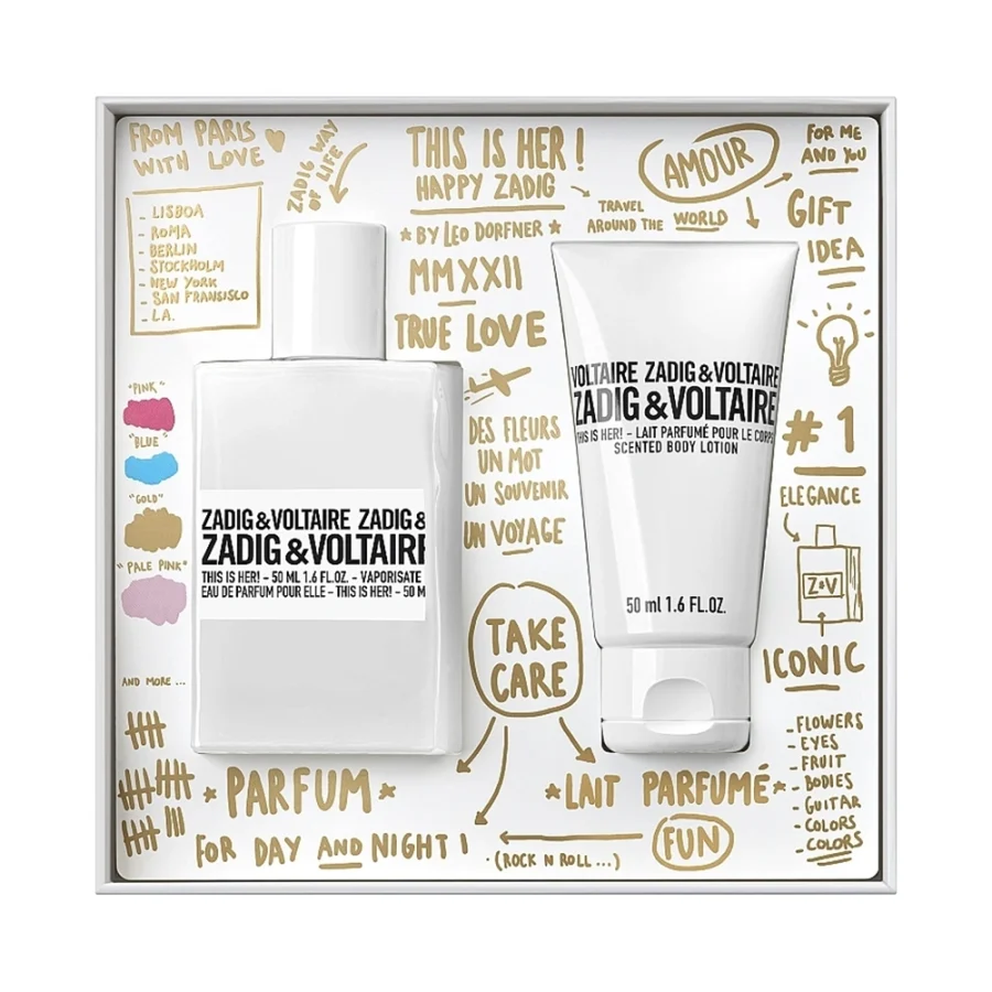 This is her Zadig & Voltaire set ( edp 50 ml + 50 ml b.l)